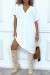 Robe blanche mi longue à fente au dos | 19,12 $ | OKKO MODE