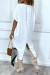 Robe blanche mi longue à fente au dos | 19,12 $ | OKKO MODE
