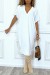 Robe blanche mi longue à fente au dos | 19,12 $ | OKKO MODE
