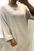 Beige Long Sweater Dress with Round Neck | $20.48 | OKKO MODE