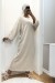 Beige Long Sweater Dress with Round Neck | $20.48 | OKKO MODE