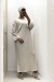 Beige Long Sweater Dress with Round Neck | $20.48 | OKKO MODE