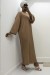 Vestido longo de lã com gola redonda - cor caramelo | 20,48 $ | OKKO MODE