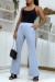 Light Blue Flared Pants | £9.52 | OKKO MODE