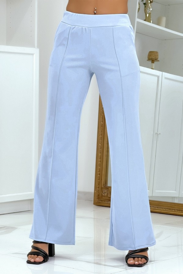 Pantalon patte d'éléphant bleu ciel - 4