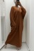 Vestido largo marrón cuello en V | 22,96 $ | OKKO MODE