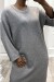 Cozy Gray Oversized Sweater Dress - Round Neck Style | $20.48 | OKKO MODE