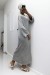 Cozy Gray Oversized Sweater Dress - Round Neck Style | $20.48 | OKKO MODE