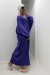 Vestido longo de tricô com decote em V - roxo | 22,96 $ | OKKO MODE
