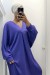 Vestido longo de tricô com decote em V - roxo | 22,96 $ | OKKO MODE