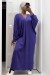 Vestido longo de tricô com decote em V - roxo | 22,96 $ | OKKO MODE
