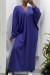 Vestido longo de tricô com decote em V - roxo | 22,96 $ | OKKO MODE
