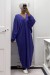 Vestido longo de tricô com decote em V - roxo | 22,96 $ | OKKO MODE