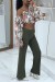 Khaki Flared Leg Pants | €11.34 | OKKO MODE
