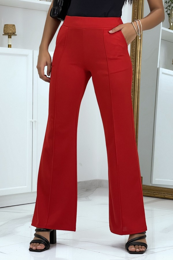 Pantalon patte d'éléphant rouge - 4