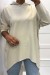 Sweat beige à capuche style asymétrique et loose avec fermeture sur le côté | 16,98 $ | OKKO MODE