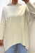 Sweat beige à capuche style asymétrique et loose avec fermeture sur le côté | 16,98 $ | OKKO MODE