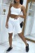 Weißes Crop Top Set - Enganliegend, modisch & trendy | 13,65 $ | OKKO MODE