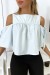 Blouse crop top bleu avec noeuds | 4,20 € | OKKO MODE