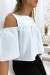 Blouse crop top bleu avec noeuds | 4,20 € | OKKO MODE