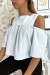Blouse crop top bleu avec noeuds | 4,20 € | OKKO MODE