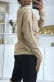 Pull col V taupe over size avec dentelle - Matière douce et confortable | 10,92 $ | OKKO MODE
