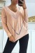 Pull col V rose over size avec dentelle - Confort absolu et style tendance | 10,92 $ | OKKO MODE