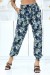 Pantalón verde elástico con estampado de hojas - Talla y tobillos ajustables | 6,69 $ | OKKO MODE