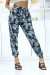 Pantalón verde elástico con estampado de hojas - Talla y tobillos ajustables | 6,69 $ | OKKO MODE