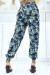 Pantalón verde elástico con estampado de hojas - Talla y tobillos ajustables | 6,69 $ | OKKO MODE