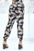 Pantalón negro elástico con estampado de hojas - Talla y tobillos ajustables | 6,69 $ | OKKO MODE