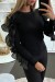 Black Ribbed Top with Ruffle Sleeves | €7.35 | OKKO MODE