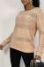 Jersey de punto rosa cuello redondo suave y cálido | 10,92 $ | OKKO MODE