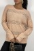Jersey de punto rosa cuello redondo suave y cálido | 10,92 $ | OKKO MODE