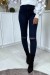 Blue Distressed Slim Fit Jeans with Knee Rips | $5.69 | OKKO MODE