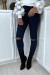 Blue Distressed Slim Fit Jeans with Knee Rips | $5.69 | OKKO MODE