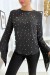 Black Pearl-Embellished Flowy Top | $4.55 | OKKO MODE