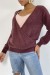 Bordeaux Fluffy Oversized Wrap Cardigan | €10.08 | OKKO MODE