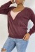 Bordeaux Fluffy Oversized Wrap Cardigan | €10.08 | OKKO MODE