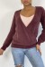 Bordeaux Fluffy Oversized Wrap Cardigan | €10.08 | OKKO MODE
