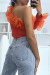 Blusa roja de manga única y volantes | 7,35 € | OKKO MODE