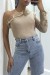 Ribbed One-Shoulder Ruffle Sleeve Top | $7.96 | OKKO MODE