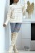 Pull ajouré beige à col rond et dentelle pas chère | 10,92 $ | OKKO MODE