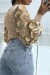 Pull camel côtelé à manche en tulle et pétales | 8,82 € | OKKO MODE