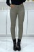 Jean slim kaki extensible avec fermeture zip et poches | 11,38 $ | OKKO MODE