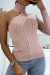 Twisted Knit Turtleneck Sweater with Unique Sleeve | €7.35 | OKKO MODE