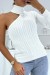 White Twisted Knit Turtleneck with One Sleeve | €7.35 | OKKO MODE