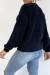 Pull noir à col rond tout doux effet bouffant | 10,92 $ | OKKO MODE