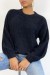 Pull noir à col rond tout doux effet bouffant | 10,92 $ | OKKO MODE