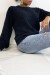 Pull noir à col rond tout doux effet bouffant | 10,92 $ | OKKO MODE